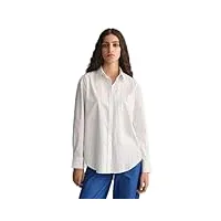 gant rel t-shirt en popeline rayée blouse, blanc, 42 femmes
