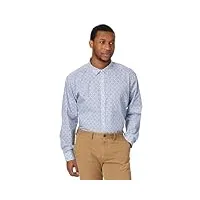 johnston & murphy chemise en coton imprimé pour homme, carrelage mosaïque bleu, taille l