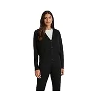 falke luxury plisse cardigan w cr soie coton doux agréable sur la peau 1 pièce, cardigan femme, noir (black 3000), s