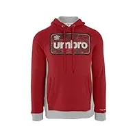 umbro men's pullover fleece hoodie, burgundy, xx-large