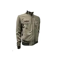 aeronautica militare fe1819 sweatshirt pour homme, pull, cardigan, 46° brigade aérienne, vert clair, xxxl