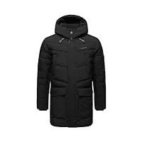 ragwear veste d'hiver imperméable matelassée chaude avec capuche trenton s-xxl, noir , xl