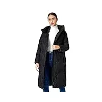 vogrtcc veste longue d'hiver de couleur unie pour femme, manteau À capuche, double boutonnage en coton, parka chaude coupe-vent