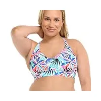 body glove ruth maillot de bain triangle fixe grande attache réglable dans le dos, disponible en tailles 1x, 2x, 3x haut de bikini, miami palm, femme