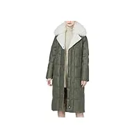 manteau d'hiver à capuche en fourrure pour femme, veste longue de luxe, manteau matelassé chaud pour femme, parkas avec ceinture, g873, medium