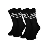 emporio armani chaussettes chaussettes chaussettes homme 303122 2r300, lot de 2, bi-pack, noir , m