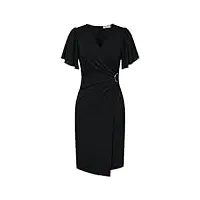 grace karin robe moulante femme manche courte chic robe de soirée mousseline taille elastique noir -1 l