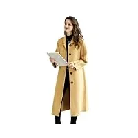 disimlarl wool woman basics manteau long ample élégant pour le bureau et l'extérieur, jaune, taille unique