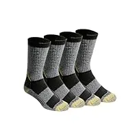 dickies chaussettes à bout en acier renforcé kevlar pour homme, noir (4 paires), large