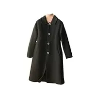 disimlarl manteau long en laine avec poches pour femme, noir , xl