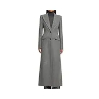 vsadsau cabans d'hiver en laine pour femmes à simple boutonnage a line manteaux x longs costumes pardessus gris vêtements d'extérieur, gris, xl
