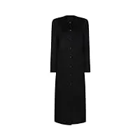vsadsau manteaux droits en laine pour femmes col rond x-long caban simple boutonnage boutonné, noir , l