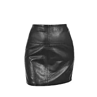 divergent retail penelope mini jupe crayon en cuir pour femme noir 40,6 cm, noir , 46