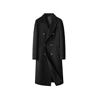 manteaux en laine pour homme - automne et hiver - double boutonnage - longue section - trench coat pour homme, noir, xx-large