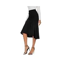 bbonlinedress jupe longue femme chic et elegant jupe crayon taille haute jupe basique costumes jupe patineuse Élastique black s
