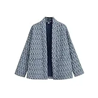 yilkoo veste femme doudoune courte cardigan à imprimé floral vintage veste matelassée pour l'automne et l'hiver(style 10,l)