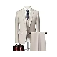 veste + pantalon + gilet hommes d'affaires slim costumes ensembles robe de mariée costume trois pièces blazers manteau pantalon gilet (color : b, size : xl code)