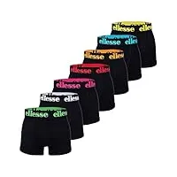 ellesse yema lot de 7 boxers pour homme en coton stretch sans intervention taille logo, noir/mutli2, xxxxxxl