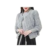 hantonghao manteau court en fourrure de lapin, vêtements tout-en-un en fourrure pour femmes