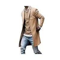 onsoyours manteau homme jacket parka manche longue chaud laine outwear classique slim trench casual mode long coat