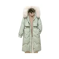 fjnbbiot manteau d'hiver long en plumes pour femme couleur unie chaud et coupe-vent couleur unie, en8, l
