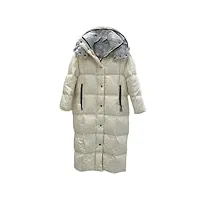 jxqxhcfs doudoune pour femme hiver coréen rembourrage en duvet chaud manteau épais veste à capuche top, blanc 9., xs