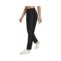 baleaf pantalon de golf pour femme - pantalon de survêtement extensible taille haute avec poches à fermeture éclair - pour le travail, l'athlétisme, les voyages, petite taille upf50+, noir, taille m