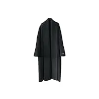 dbfbdtu manteau en laine double face pour femme - longue veste d'hiver ample, noir , s