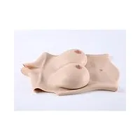 knobco high neck half body silicone fake breast fake chest shape suitable for mastectomy everyday cosplay swimsuit halloween christmas daily life (color : yellow skin, size : i~5500g)