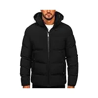 bolf homme veste d'hiver matelassee a capuche blouson avec fermeture eclair doudoune zipe temps libre outdoor basic casual style 9978 noir xl [4d4]