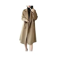manteau femme automne et hiver manteau double face en laine 100% laine taille serré trench coat, e, s