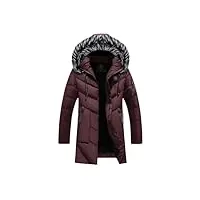 veste longue d'hiver pour hommes, parka thermique avec col en fourrure, manteaux classiques, coupe-vent chaud décontracté rembourré