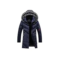 veste longue d'hiver pour hommes, parka thermique avec col en fourrure, manteaux classiques, coupe-vent chaud décontracté rembourré