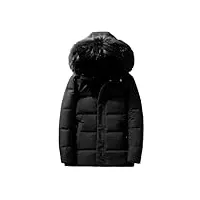 manteaux d'hiver en duvet pour hommes, grand chapeau en fourrure, col détachable, court et Épais, garde au chaud, veste
