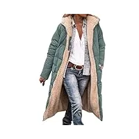 manteau femme hiver réversible sherpa polaire zippée Épaissir blouson en peluche à capuche chaud décontractée doux ample veste longue blouson grande taille
