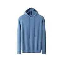 sweat à capuche en tricot de cachemire solide pour homme pull de loisirs chemise de base automne/hiver 100% haze blue 3xl