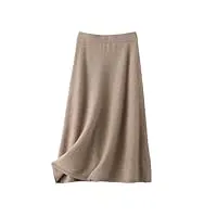 jupe longue en laine tricotée pour femme - jupe trapèze slim, kaki9., 44