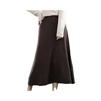jupe longue en laine tricotée pour femme - jupe trapèze slim, café, 40