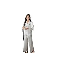 nanzu pyjama en dentelle de couleur unie pour femme, cardigan à col de poupée, peut être porté à l'extérieur, vêtements de maison, nouvelle collection printemps