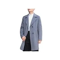 dbfbdtu manteau en laine double face pour homme col de costume double boutonnage longueur du manteau top, 1, xxl