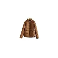 skinii women's down jackets， veste d'hiver for femme manteau court en duvet col montant (color : brown, size : l)