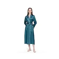 almania robe de chambre kimono en soie pour femmes kimono en satin de luxe kimono robe kimono cardigans pour femmes pyjamas de fête de liaison de fille de mariage,blue,l