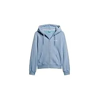 superdry sweat à capuche zippé avec logo essential pour femme, bleu vif, 42