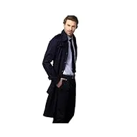 aloeu hommes décontracté masculino pardessus mince long manteau simple bouton coupe-vent taille confortable s-9xl (color : dark blue, size : 8xl)