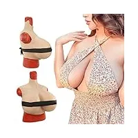 oppaionaho huge boobs z cup silicone breast forms fake boobs breastplate fake tits for crossdresser drag queen (#5, cotton filler)