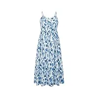 hanna nikole robe d'été pour femme - grandes tailles - bretelles spaghetti - col en v - robe décontractée - style bohème, fleur bleue., 50 fr