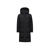 nlievara manteaux d'hiver longs à plumes pour hommes veste chaude épaisse parkas d'hiver à capuche pour hommes, noir , s
