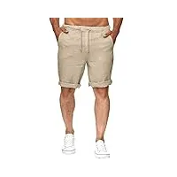 nanameei shorts lin homme ete shorts grande taille homme avec cordon elastique casual beach pants for men kaki 2xl