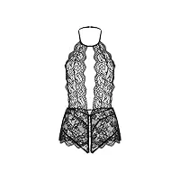 topjiao femmes bodysuit plus taille dentelle lingerie sleepwear teddy jumpsuit sous-vêtements lingerie tendance (black, xxl)