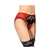 fashion sexy girl lace lingerie plus size women underpant jarretières vêtements de nuit lingerie dentelle strass (red, l)